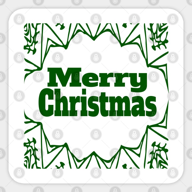 Merry and Bright - "Merry Christmas"  Abstract Line Art Design Sticker by YayYolly